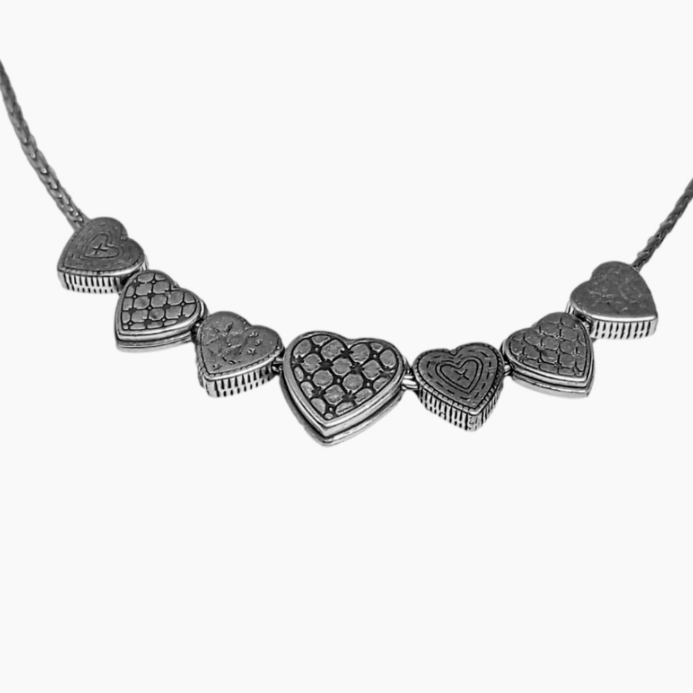 🖤 BRIGHTON SILVER PLATED TWO SIDED HEART NECKLACE - Picture 9 of 10